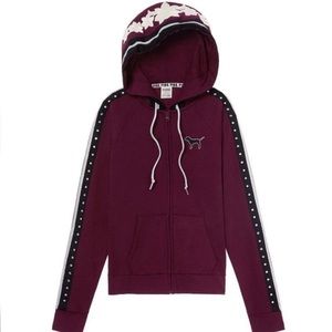 NWT VS PINK Floral Rhinestone Full Zip Hoodie